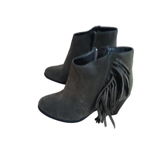 Pierre Dumas Denny-11 Fringe Zipper Ankle Booties Size 10 - Picture 1 of 5